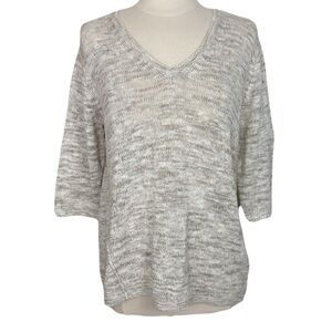 J Jill Casual Relaxed Fit V Neck Cotton Sweater